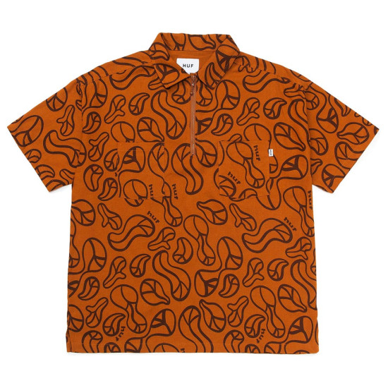 Huf Γυναικεία κοντομάνικη μπλούζα Groovy Zip Work Shirt